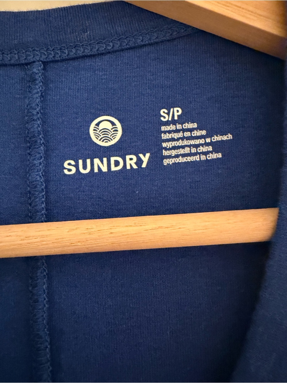 Sundry Blue High Crew Tank Top Size Small - Picture 2 of 2